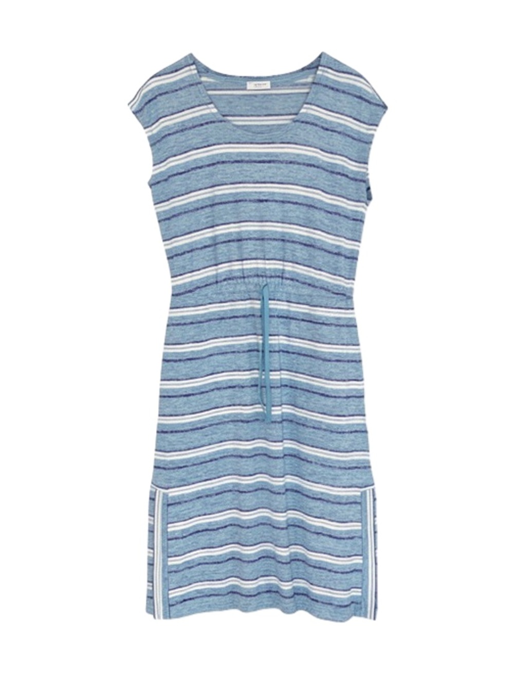 Talbots blue striped knit midi dress